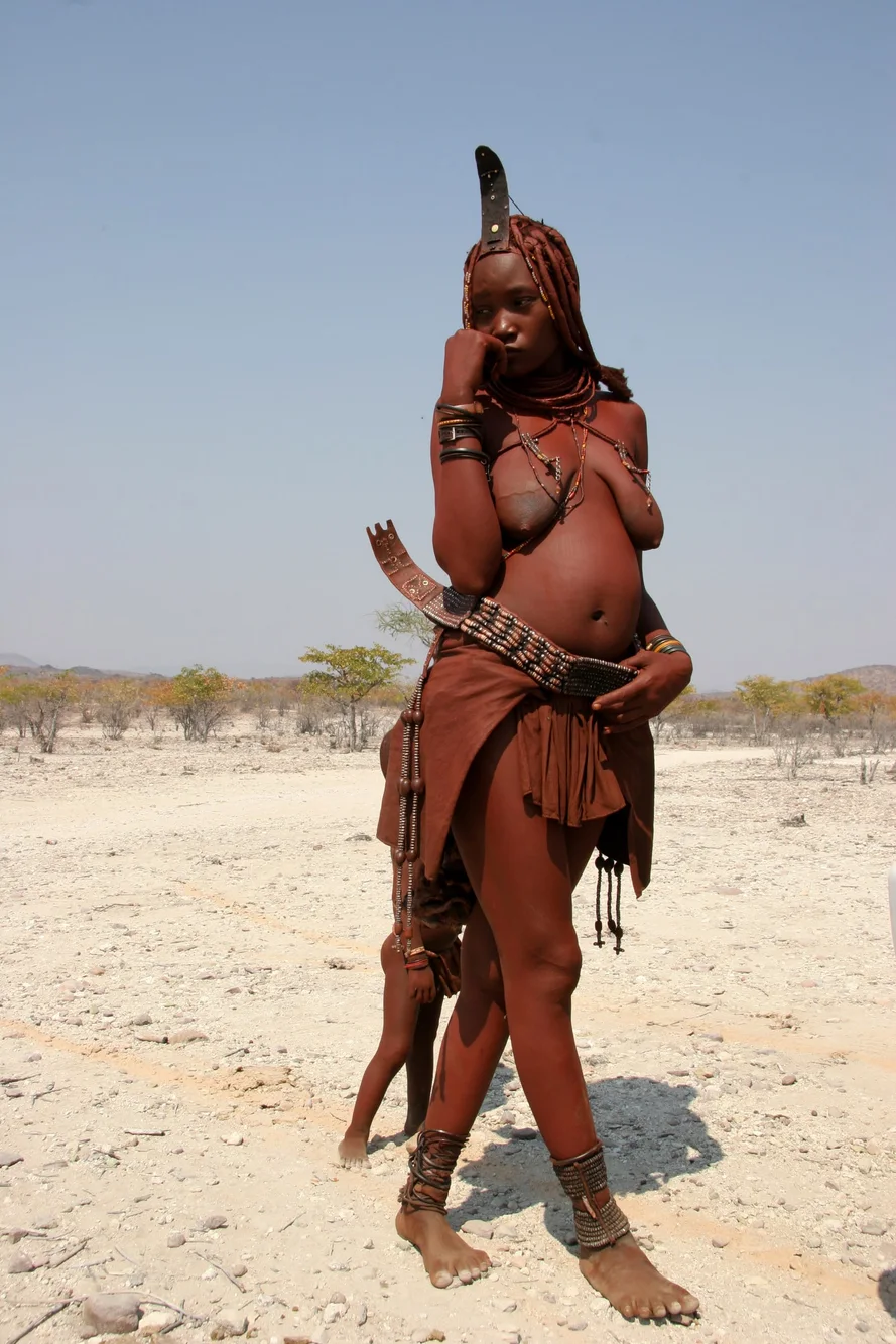 Young Himba lady. Picture taken in Namibia.