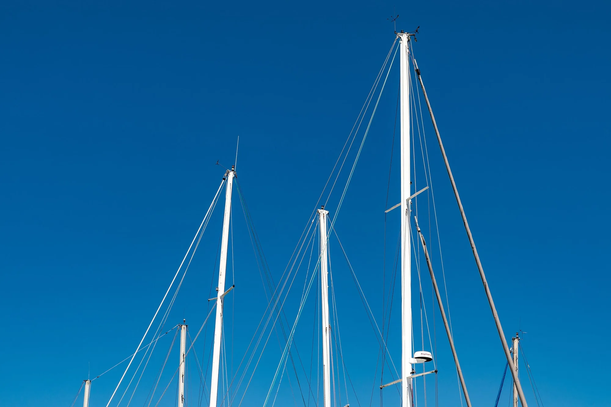 Masts of sailing boats in the marina, Knysna , Western Cape , South Africa