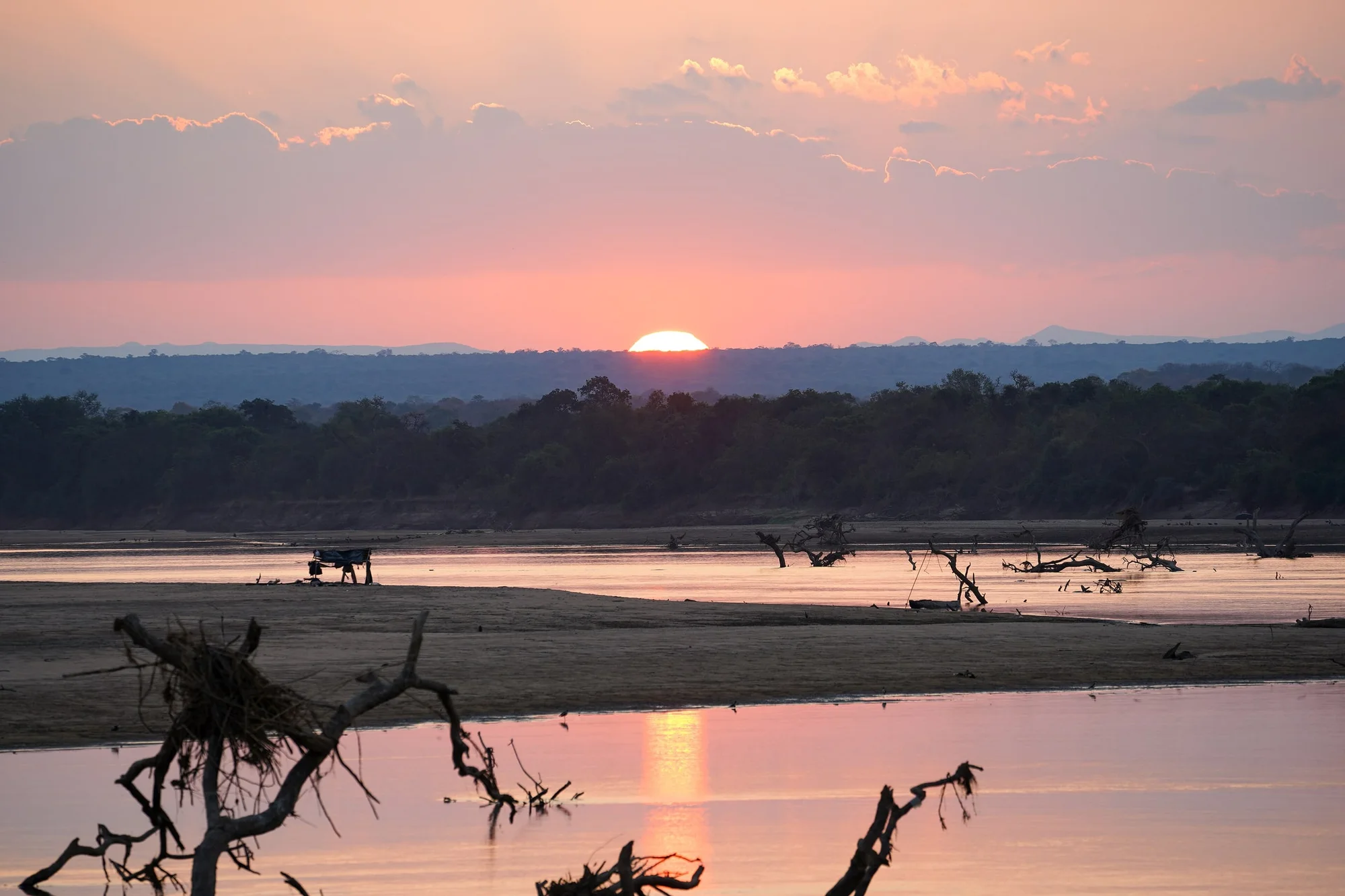 Sunset over the Luangwa River, South Luangwa Nat'l Park, Zambia