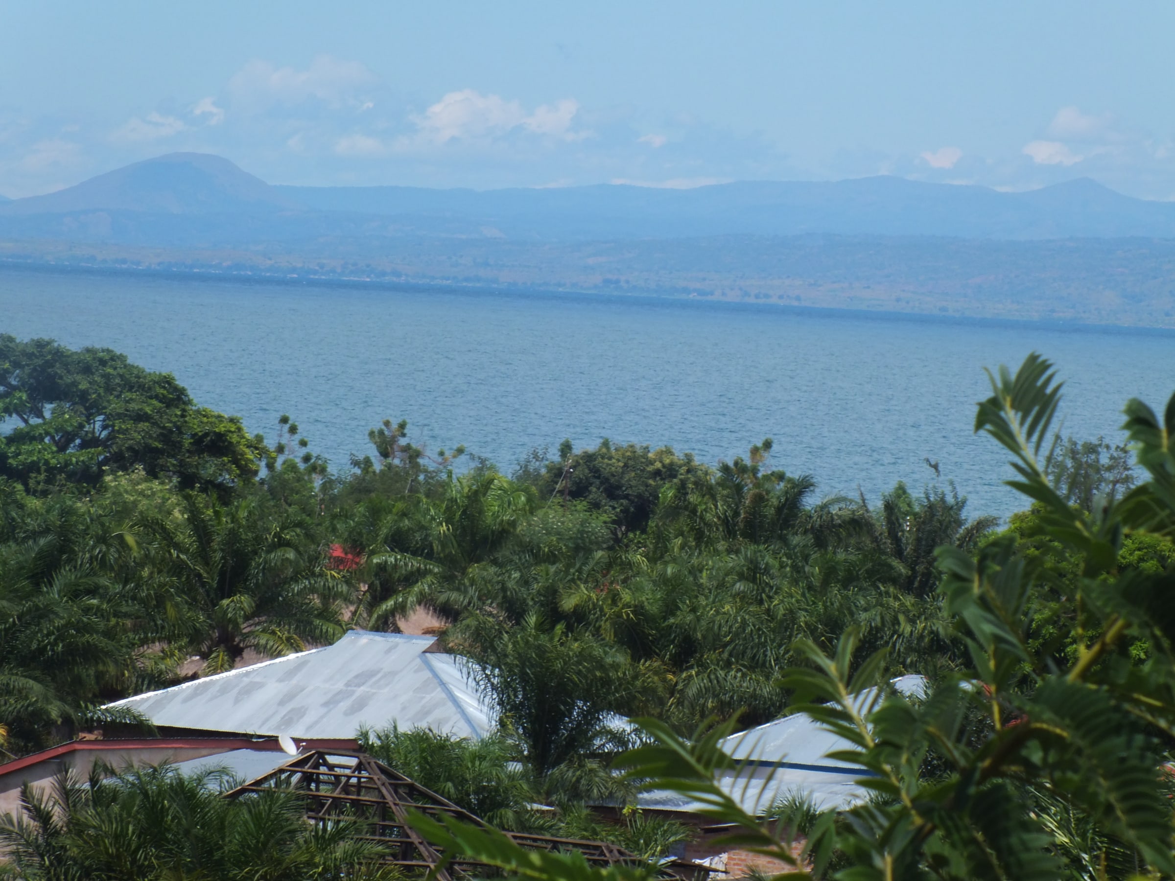 On a hilltop in Congo, observing across to see the Tanzania side of the rift lake.