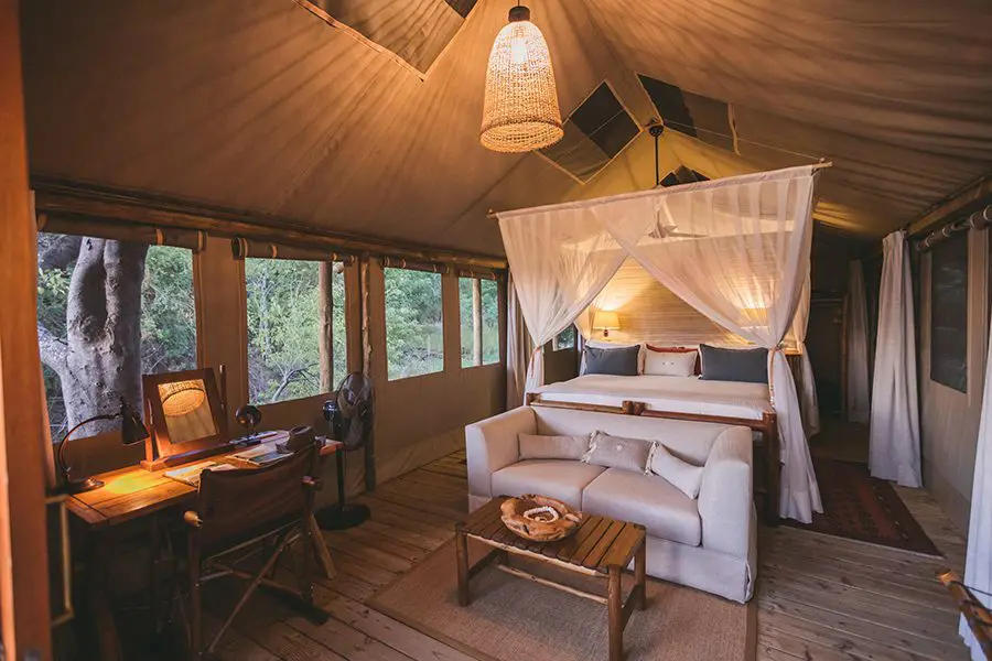 Luxury tents at Camp Xakanaxa, Moremi Game Reserve, Botswana