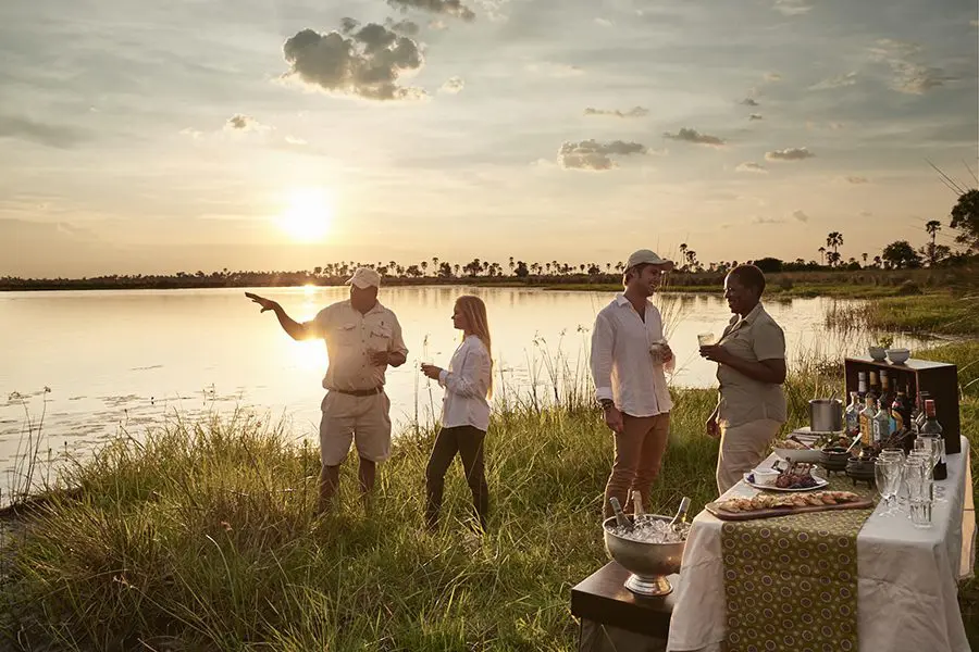 A sundowner at Baines' Camp, Okavango Delta, Botswana