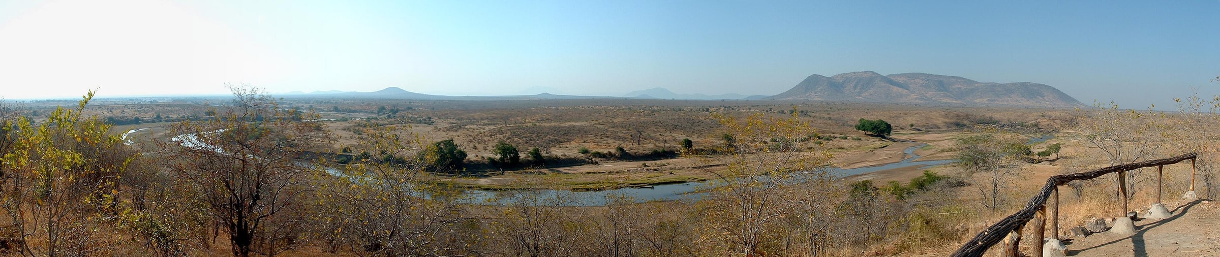 Panorama of Ruaha National Park, with a view on the Great Ruaha River.