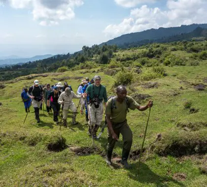 Starting a gorilla trek in Rwanda