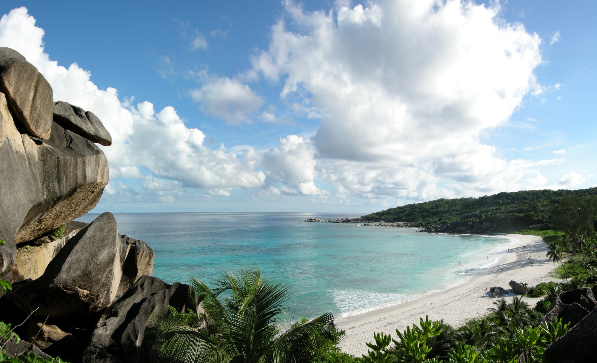 The spectacular beach of Grand Anse on the island of La Digue , Seychelles