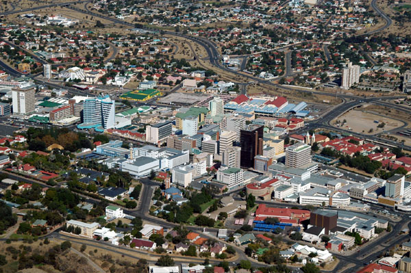 Close-up aerial photo of Central Windhoek