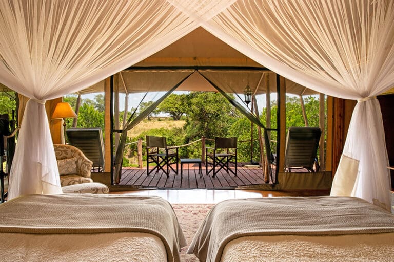 Elewana Sand River Luxury Tent interior twin 2