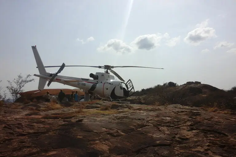 Saruni Samburu Heli on the hot rock