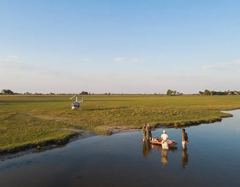 Xugana Island Lodge Desert Delta Safaris Botswana Okavango Delta xugana helicopter 9