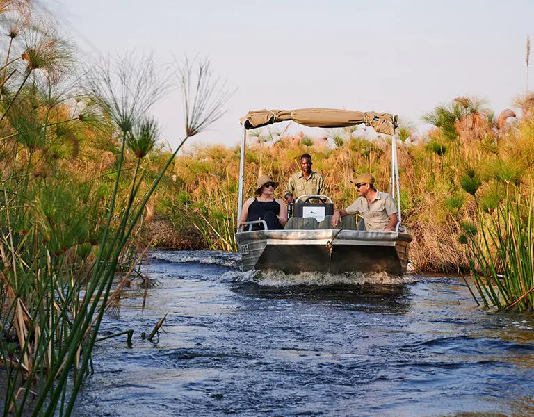 Xugana Island Lodge Desert Delta Safaris Botswana Okavango Delta Motorboat Safaris