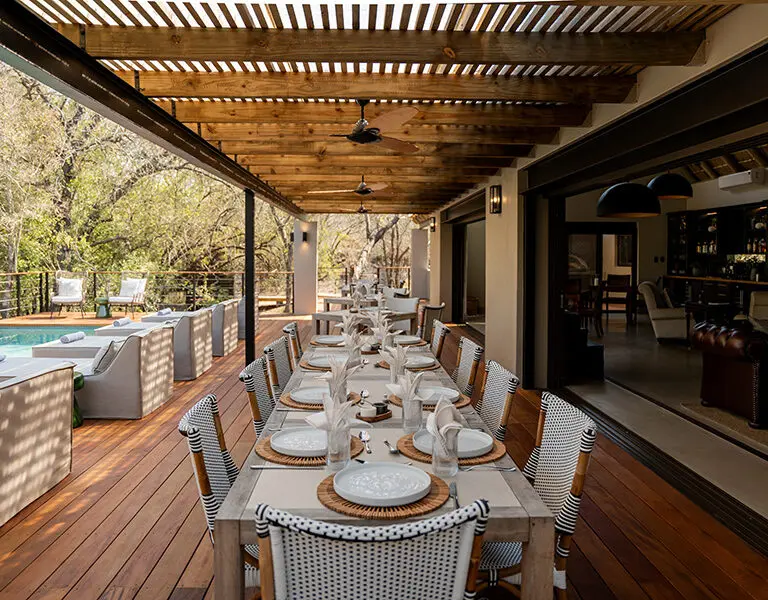 Simbambili Wellness centre dining area