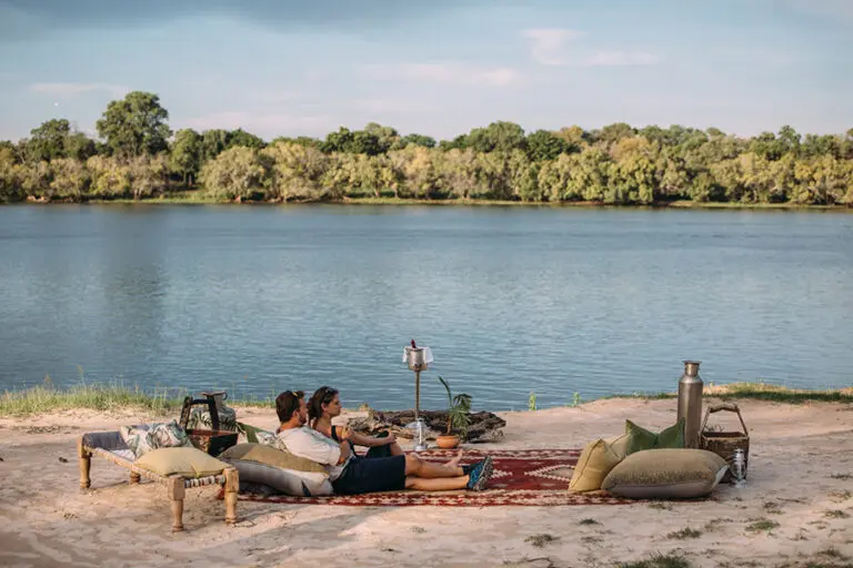 Old Drift Lodge sundowners by the river