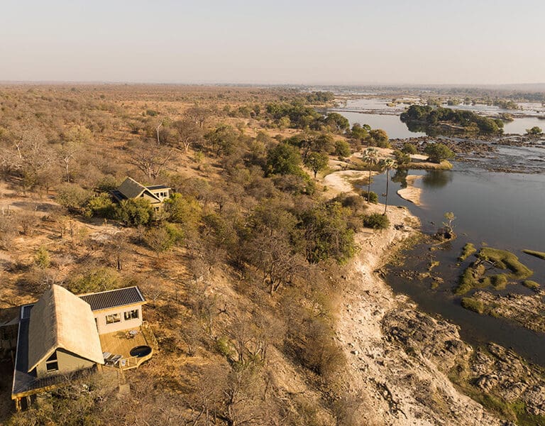 Victoria Falls River Lodge Superior Family Tent Aerial View 2