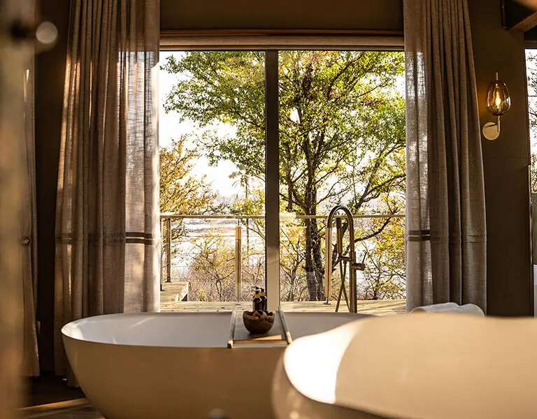 Victoria Falls River Lodge Superior Family Tent View Bath