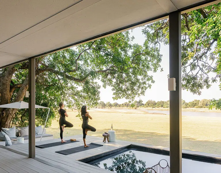 TimeTide Chinzombo Zambia South Luangwa yoga mats available in room