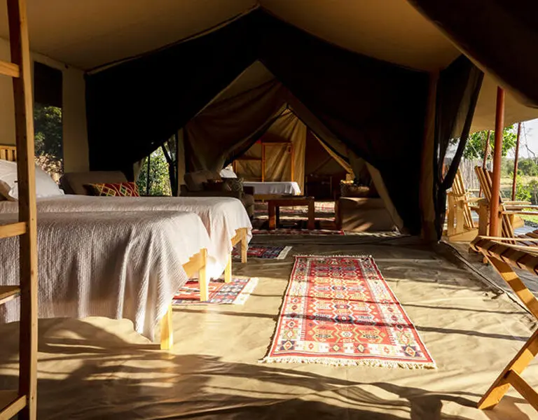 Ol pejeta bush camp family tent interior3