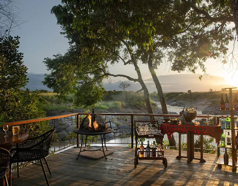 Rekero Camp Sundowners on the Deck