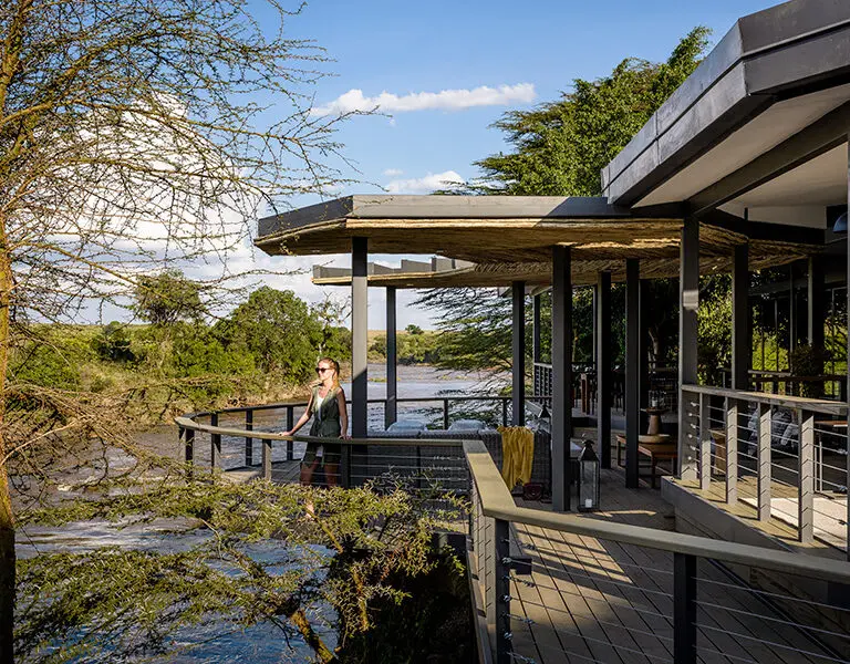Olonana Lodge an AK Sanctuary Kenya Masai Mara Mara River viewing deck over river