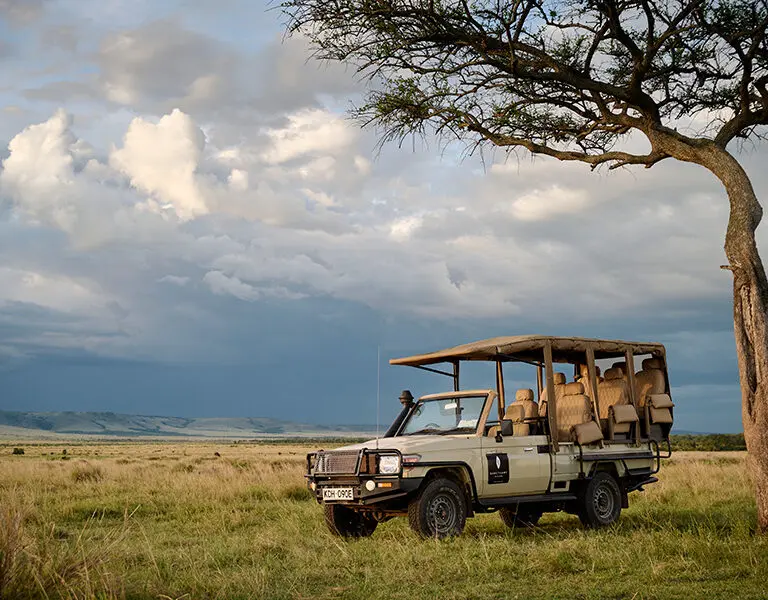 Olonana Lodge an AK Sanctuary Kenya Masai Mara Mara River game drive vehicle
