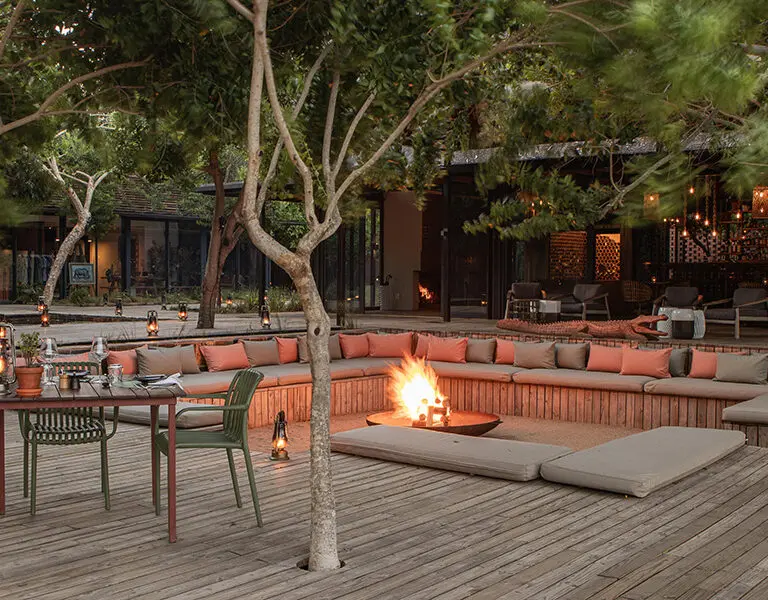 Lion Sands River Lodge Fire Deck