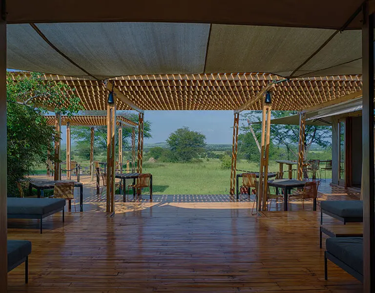 Sayari the deck from the main area with views onto the Serengeti plains