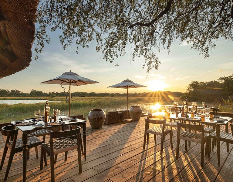 Sable Alley Natural Selection Botswana Khwai Private Reserve Okavango Delta Outdoor Dining 1