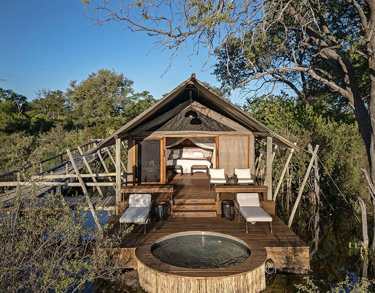 Sable Alley Natural Selection Botswana Khwai Private Reserve Okavango Delta Guest Tent Exterior 1