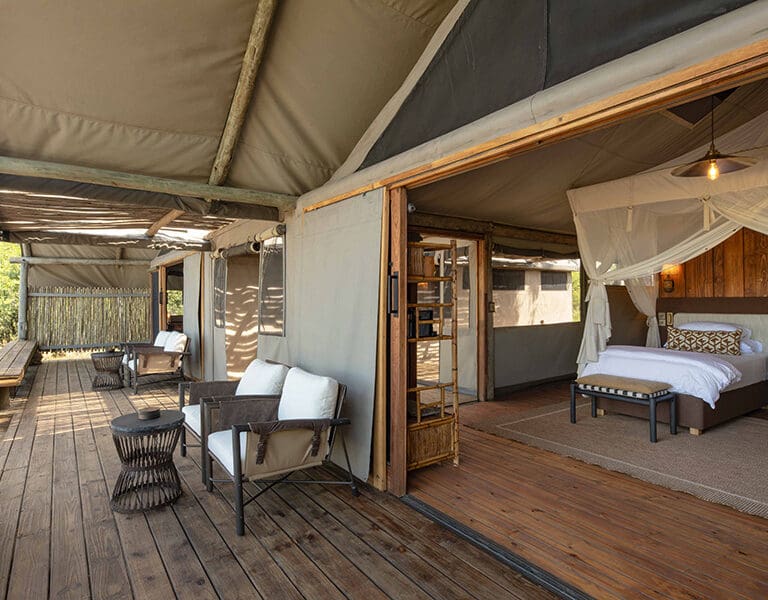 Sable Alley Natural Selection Botswana Khwai Private Reserve Okavango Delta Family Tent Verandah 1