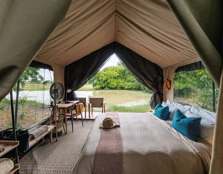 GORONGOSA SAFARIS Chicari Camp Safari Tent Interior and view 33