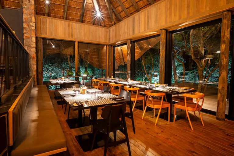 Bayethe at shamwari private game reserve dining