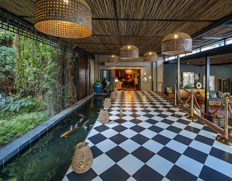 The Residence Hotel Johannesburg main area koi pond