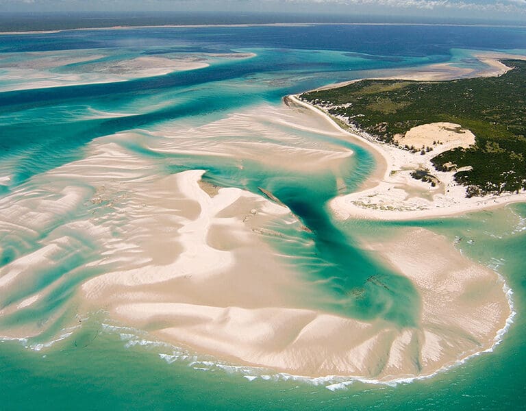 AndBeyond Benguerra Island Lodge view from helicopter scenic flight additional cost activity