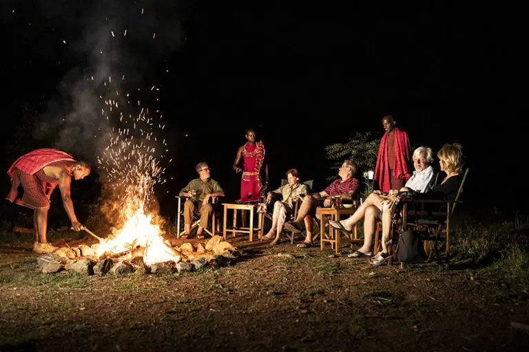 Porini Lion Camp bonfire