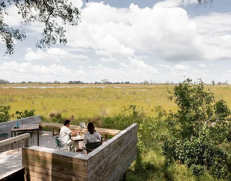Vumbura Plains Botswana Wilderness Safaris dining