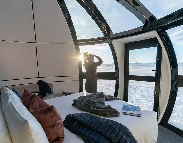 Echo base Antarctica White Desert sky pod interior 2