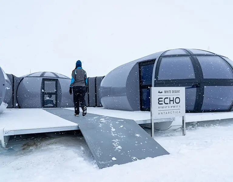 Echo base Antarctica White Desert main camp area exterior