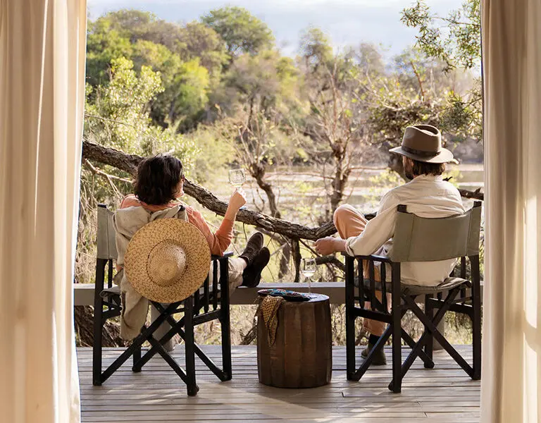 Simbavati River Lodge tented suite deck