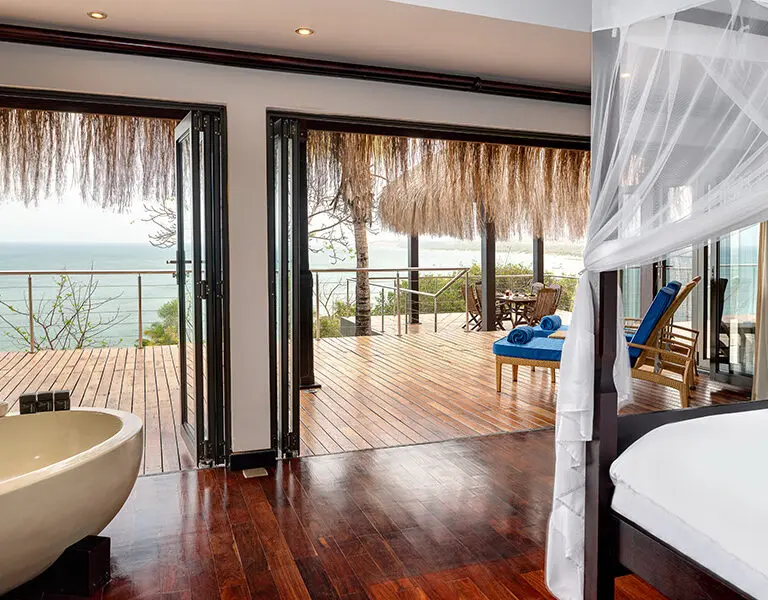 Anantara Bazaruto Island Resort Guest Room Deluxe Sea View Pool Villa Bedroom View