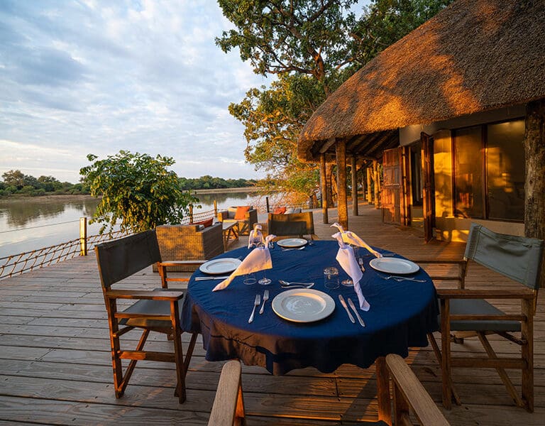 Robins House Zambia South Luangwa dine on the deck