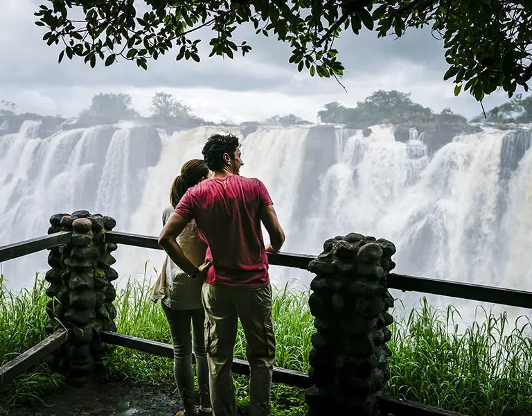 Victoria Falls couple Royal Livingstone Hotel