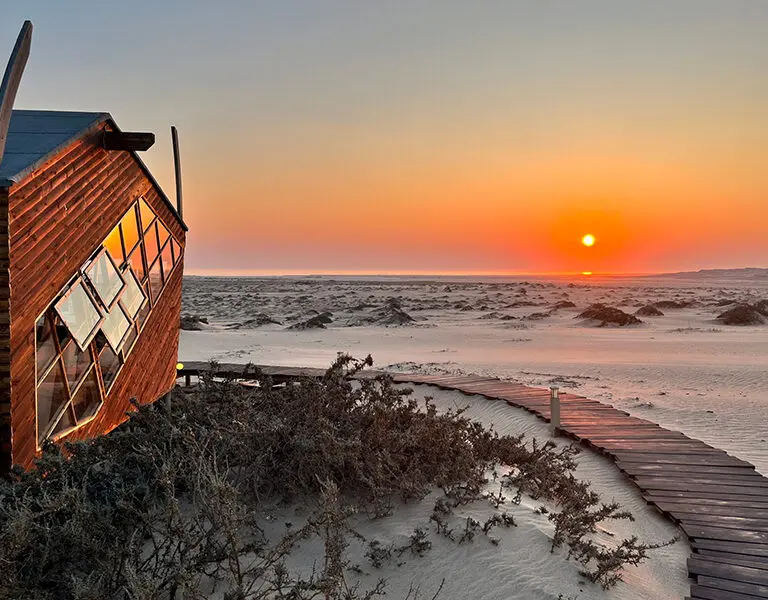 Shipwreck lodge cabin sunset
