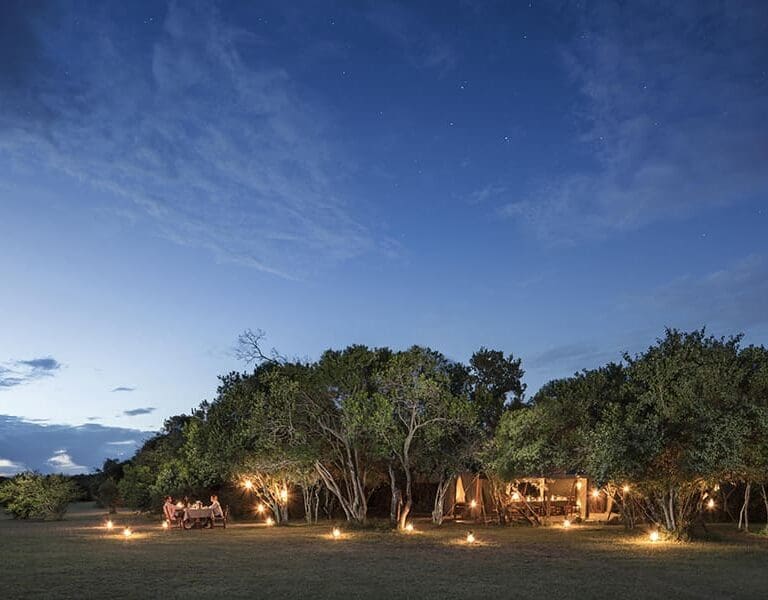 Asilia Africa Encounter Mara Exterior communal area at night