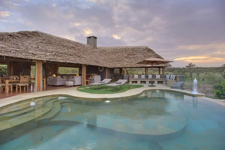 Naboisho new swimming pool at sunset
