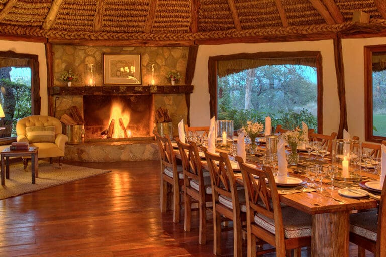 Elewana kifaru house lewa accommodation dining area