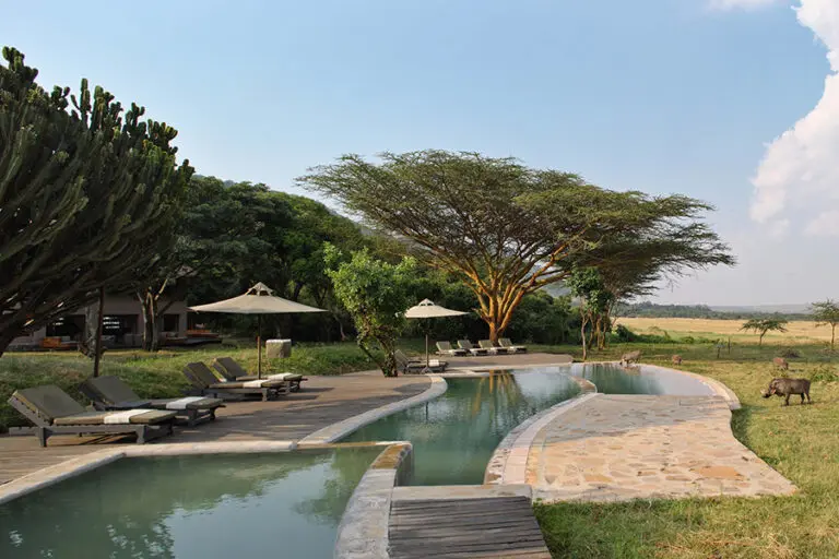 KichwaTemboTentedCamp SwimmingPool ArialView