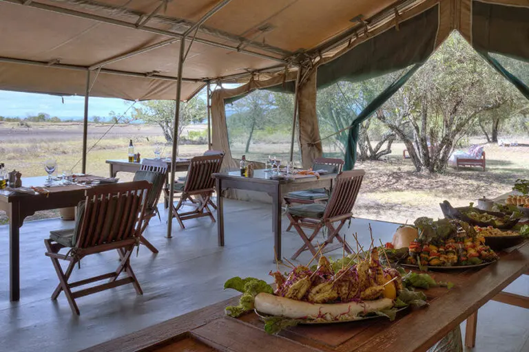 Kicheche Laikipia buffet setup
