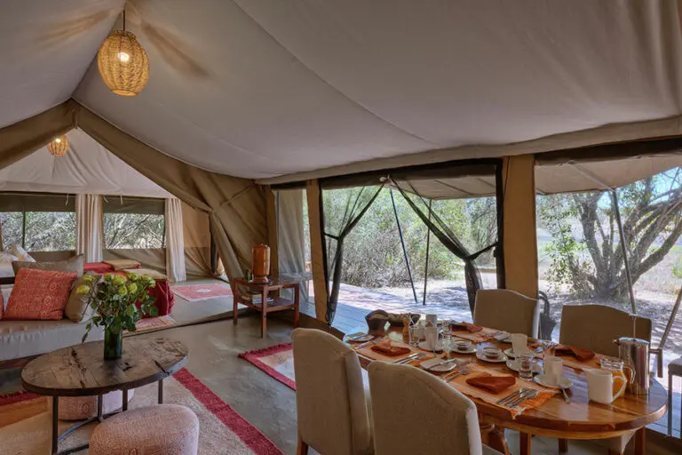 Kicheche Laikipia family suite dining area 2