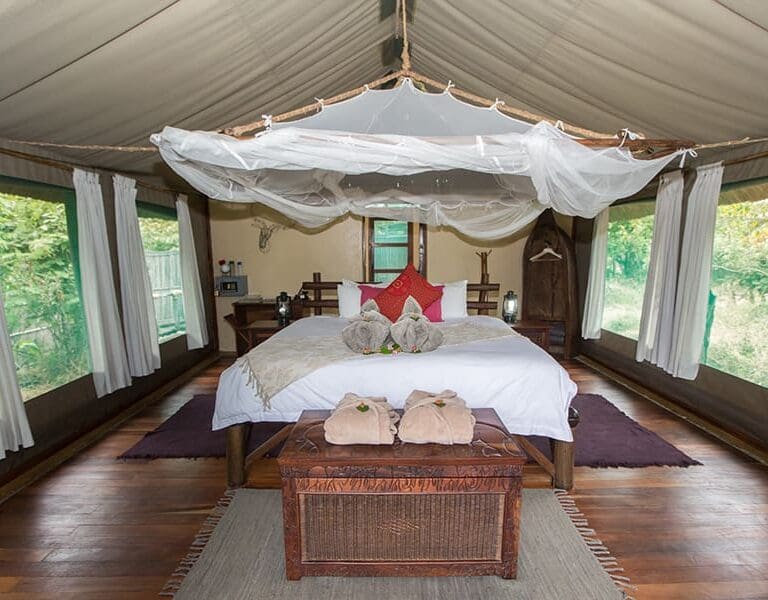 Mvuu Lodge Malawi LiwondeNP Tent interior 11 by Juliet Lemon