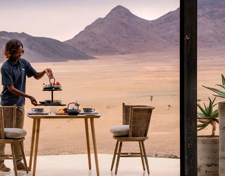Sossusvlei Desert Lodge breakfast is served