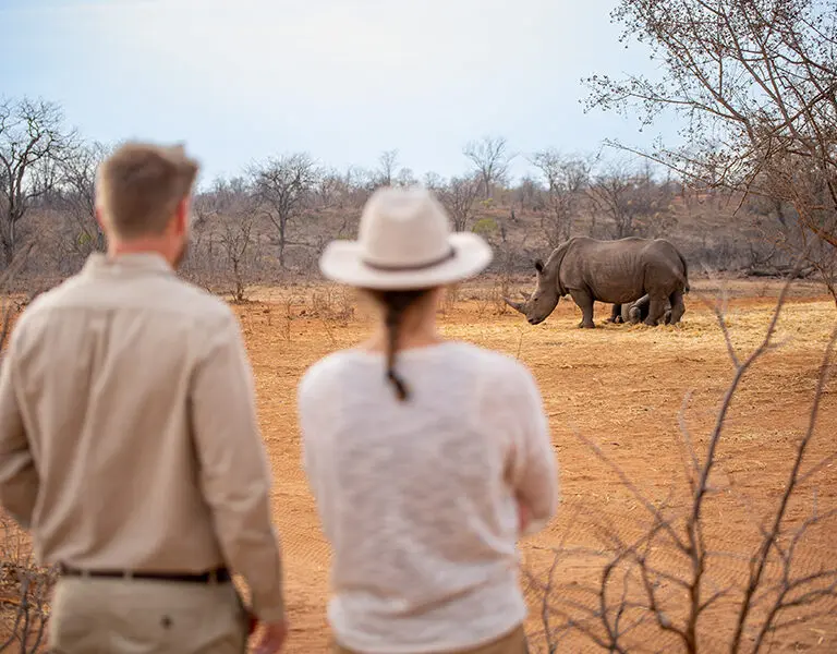 Sussi Chuma an AK Sanctuary Victoria Falls Zambia walk rhino